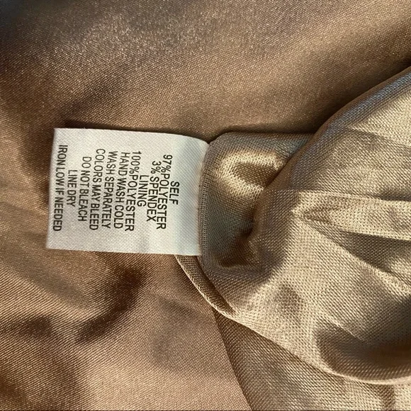 NELLIS, L, gold satin draped neck & back, criss cross strap dress, new w/ tags!! - Picture 8 of 8